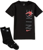 Nike 3BRAND by Russel Wilson Big Boys 8-20 Short-Sleeve Wordmark T-Shirt