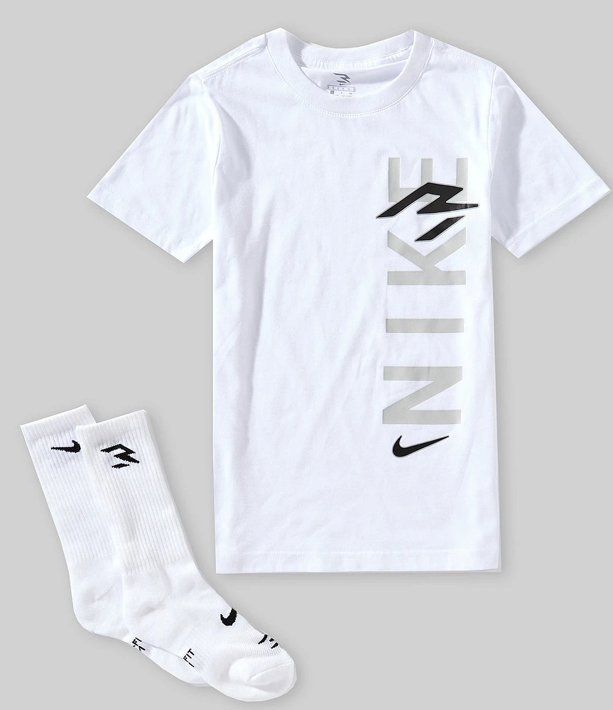 3BRAND by Russel Wilson Big Boys Short Sleeve Wordmark T-Shirt