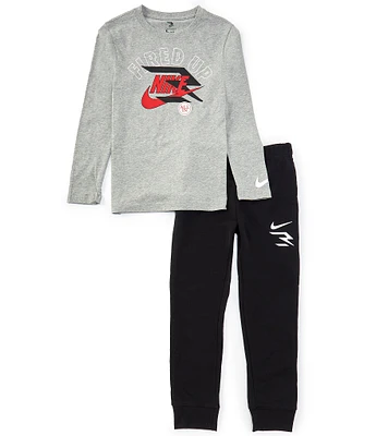 Nike 3BRAND By Russell Wilson Big Boys 8-20 Long Sleeve Fired Up Fleece Pullover T-Shirt & Jogger Pants Set