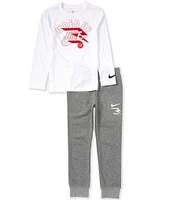 Nike 3BRAND By Russell Wilson Big Boys 8-20 Long Sleeve Fired Up Fleece Pullover T-Shirt & Jogger Pants Set