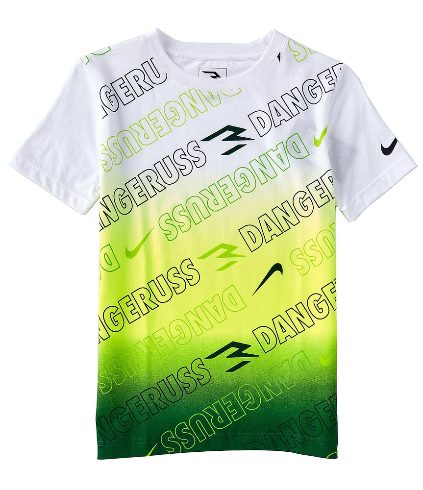 Nike 3BRAND By Russell Wilson Big Boys 8-20 Short Sleeve Dangeruss Dip-dye T-Shirt