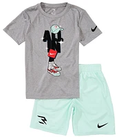 Nike 3Brand By Russell Wilson Big Boys 8-20 Short Sleeve Dri-Fit #double;All In#double; T-Shirt & Coordinating Short 2-Piece Set
