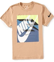 Nike 3BRAND By Russell Wilson Big Boys 8-20 Short Sleeve Gradient Box Logo T-Shirt