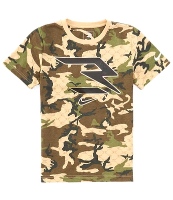 Nike 3BRAND by Russell Wilson Big Boys 8-20 Short-Sleeve Icon-Logo Camouflage-Print T-Shirt