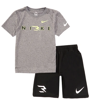 Nike 3BRAND by Russell Wilson Big Boys 8-20 Short Sleeve Wordmark T-Shirt & Short Set