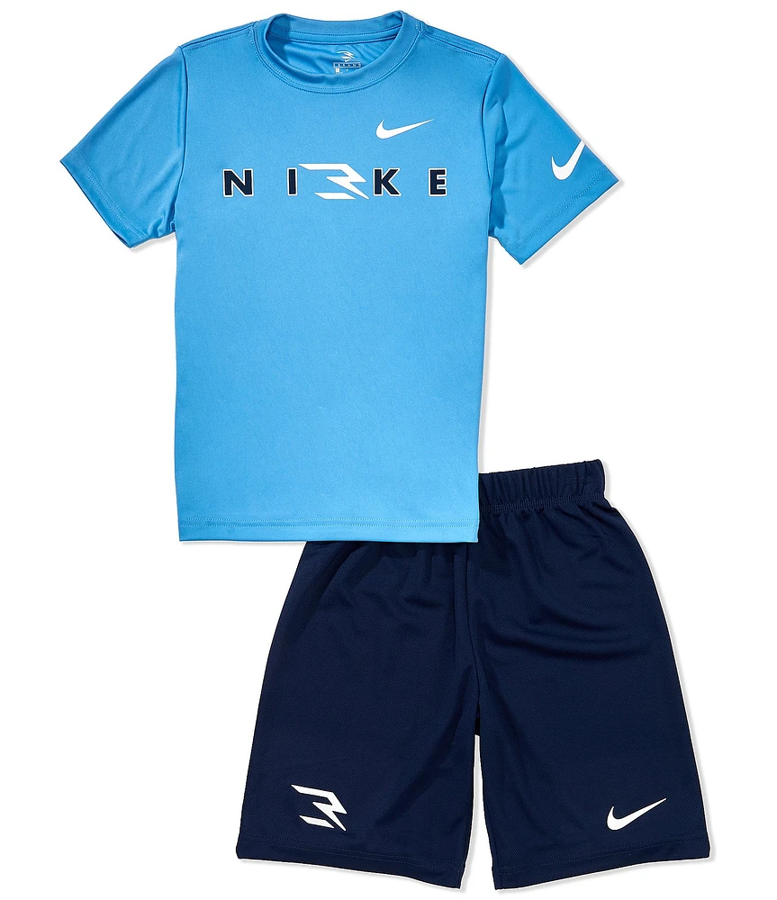 Nike 3BRAND by Russell Wilson Big Boys 8-20 Short Sleeve Wordmark T-Shirt & Short Set