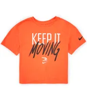 Nike 3BRAND by Russell Wilson Big Girls 7-16 Short-Sleeve Keep It Moving Split-Back T-Shirt