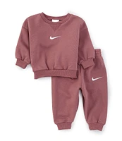 Nike Baby Boys 12-24 Months Long Sleeve Essential Fleece Sweatshirt & Matching Jogger Pant Set