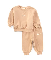 Nike Baby Boys 12-24 Months Long Sleeve Essential Fleece Sweatshirt & Matching Jogger Pant Set