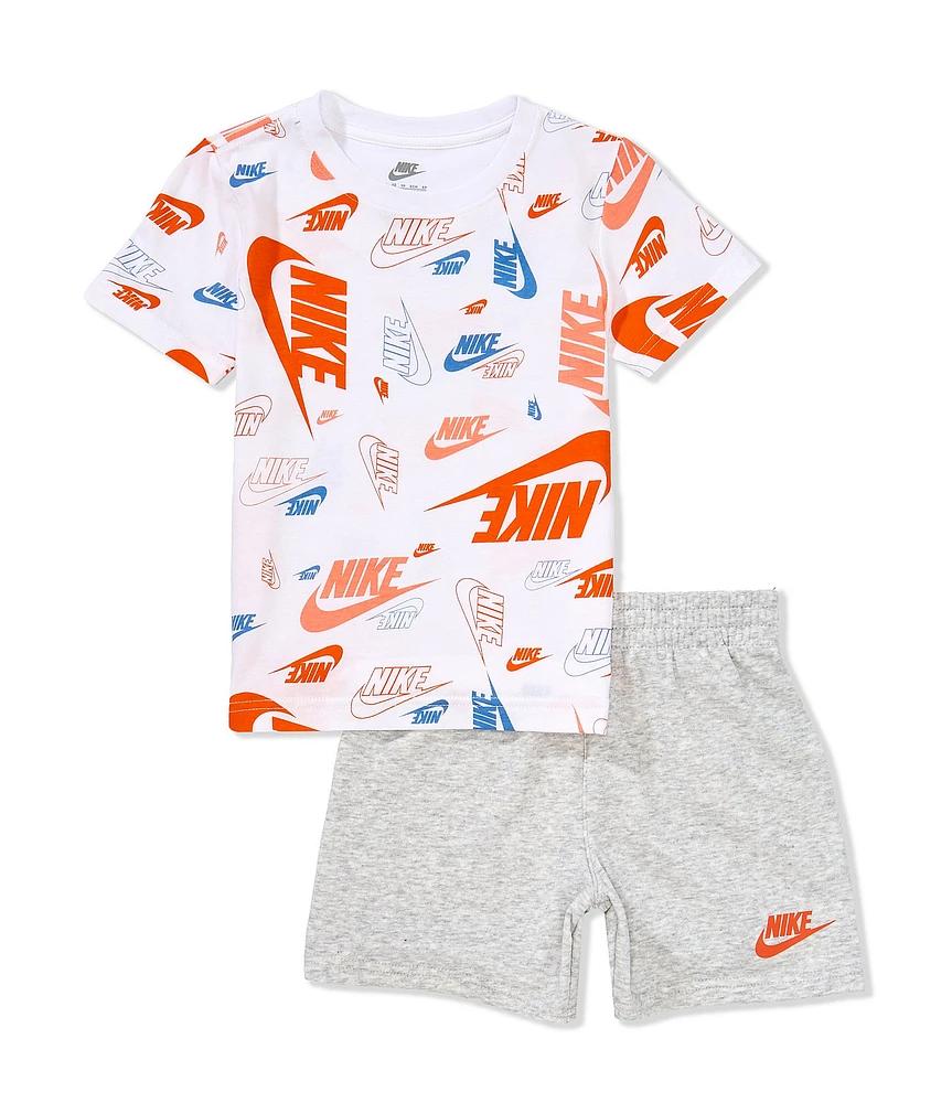 Nike Baby Boys 12-24 Months Nike Logo AOP Short Sleeve T-Shirt & Shorts Set