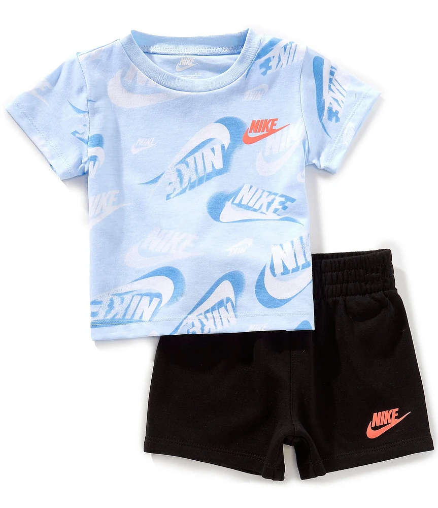 Nike Baby Boys 12-24 Months On The Move Logo Short Sleeve T-Shirt & Shorts Set
