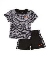 Nike Baby Boys 12-24 Months Short-Sleeve Printed Interlock T-Shirt & Solid Interlock Shorts Set