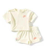 Nike Baby Girls Short Sleeve French Terry T-Shirt & Shorts Set