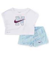 Nike Baby Girls 12-24 Months Short Sleeve Prep In Your Step T-Shirt & Tempo Shorts Set