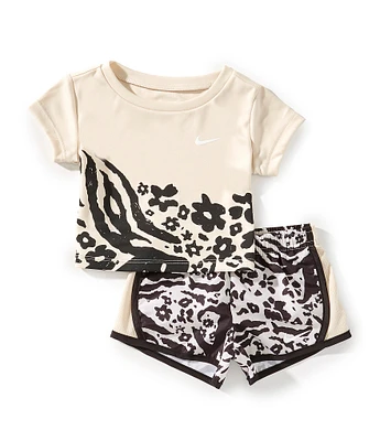 Nike Baby Girls 12-24 Months Short Sleeve Wildflower T-Shirt & Shorts Set