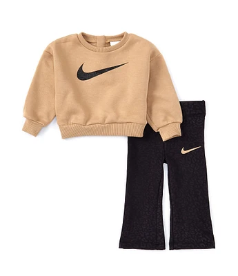 Nike Baby Girls 12-24 Months Swoosh Spirit Pullover & Leo Jacquard Printed Legging 2-Piece Set