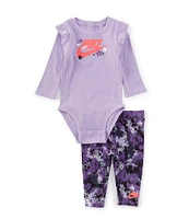 Nike Baby Girls Newborn-9 Months Long-Sleeve Bodysuit & Leggings Set