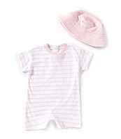 Nike Baby Girls Newborn-9 Months Short Sleeve Striped Terry Romper