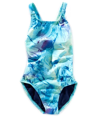 Nike Big Girls Hydrastrong Fastback Printed One-Piece Swimsuit