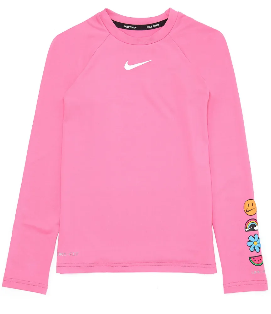 Nike Big Girls 7-16 Long Sleeve Charms Rashguard T-Shirt