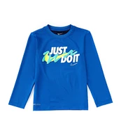 Nike Little Boys 2T-7 Long Sleeve Bicolor Swoosh T-Shirt