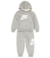 Nike Little Boys 2T-7 Long Sleeve Club Fleece Graphic Hoodie and Jogger Pants Set