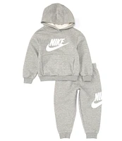 Nike Little Boys 2T-7 Long Sleeve Club Fleece Graphic Hoodie and Jogger Pants Set