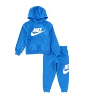 Nike Little Boys 2T-7 Long Sleeve Club Fleece Graphic Hoodie and Jogger Pants Set