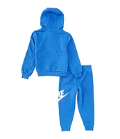 Nike Little Boys 2T-7 Long Sleeve Club Fleece Graphic Hoodie and Jogger Pants Set