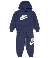 Nike Little Boys 2T-7 Long Sleeve Club Fleece Graphic Hoodie and Jogger Pants Set