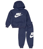 Nike Little Boys 2T-7 Long Sleeve Club Fleece Graphic Hoodie and Jogger Pants Set