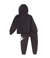 Nike Little Boys 2T-7 Long Sleeve Club Fleece Graphic Hoodie and Jogger Pants Set