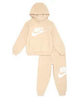 Nike Little Boys 2T-7 Long Sleeve Club Fleece Graphic Hoodie and Jogger Pants Set