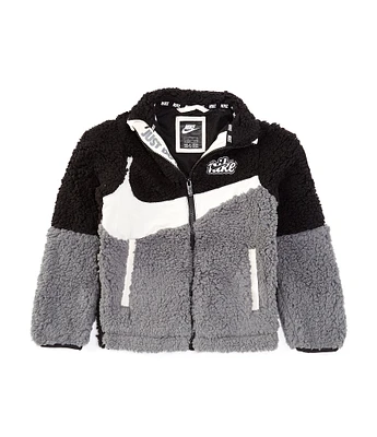 Nike Little Boys 2T-7 Long Sleeve Color Block Sherpa Jacket