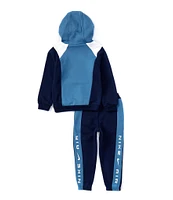 Nike Little Boys 2T-7 Long Sleeve Nike Air Color Block Fleece Hoodie & Pant Set