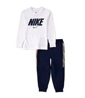 Nike Little Boys 2T-7 Long Sleeve Nike Pullover Top & Plus Jogger Pants 2-Piece Set