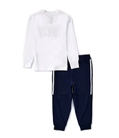 Nike Little Boys 2T-7 Long Sleeve Nike Pullover Top & Plus Jogger Pants 2-Piece Set