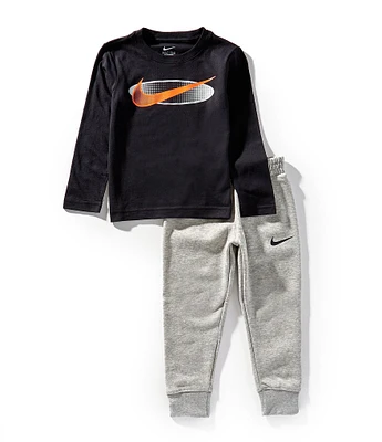 Nike Little Boys 2T-7 Long Sleeve Club Fleece Graphic Hoodie and 