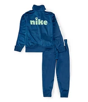 Nike Little Boys 2T-7 Long Sleeve Swoosh Tricot Jacket & Matching Jogger Pant Set