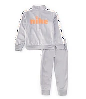 Nike Little Boys 2T-7 Long Sleeve Swoosh Tricot Jacket & Matching Jogger Pant Set