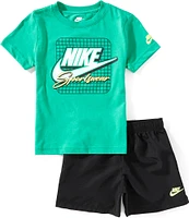 Nike Little Boys Short Sleeve Ace Your Game Knit T-Shirt & Taffeta Shorts Set