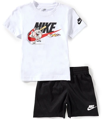 Nike Little Boys 2T-7 Short-Sleeve Baseball-Character-Graphic Jersey T-Shirt & Mesh Shorts Set