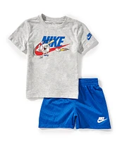 Nike Little Boys 2T-7 Short-Sleeve Baseball-Character-Graphic Jersey T-Shirt & Mesh Shorts Set