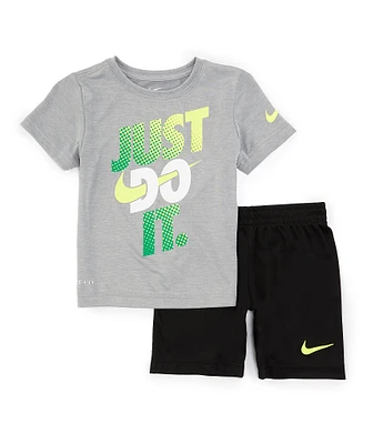 Nike Little Boys 2T-7 Short Sleeve Dri-FIT Graphic T-Shirt and Shorts Set