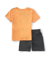 Nike Little Boys 2T-7 Short Sleeve Dropset Jersey T-Shirt & Double Knit Shorts Set