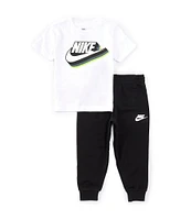 Nike Little Boys 2T-7 Short Sleeve Gradient Futura Graphic T-Shirt & Fleece Jogger Pant Set