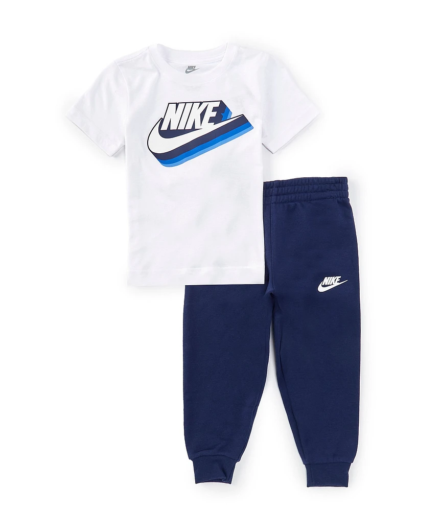 Nike Little Boys 2T-7 Short Sleeve Gradient Futura Graphic T-Shirt & Fleece Jogger Pant Set