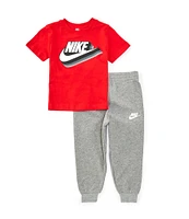 Nike Little Boys 2T-7 Short Sleeve Gradient Futura Graphic T-Shirt & Fleece Jogger Pant Set