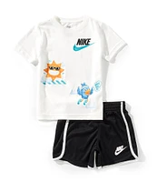 Nike Little Boys Short-Sleeve Just Believe Knit T-Shirt & Woven Mesh Shorts Set