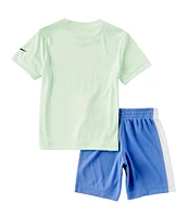 Nike Little Boys 2T-7 Short Sleeve Just Do It Dri-FIT Graphic T-Shirt & Coordinating Tricot Shorts Set